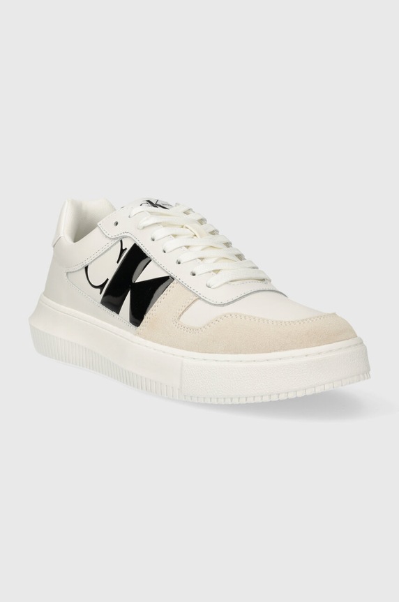 Calvin Klein Jeans sneakersy skórzane CHUNKY CUPSOLE LTH NBS DC YM0YM00897 biały SS24