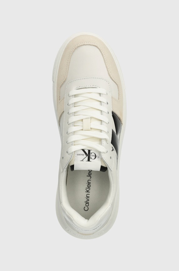 Calvin Klein Jeans sneakersy skórzane CHUNKY CUPSOLE LTH NBS DC biały YM0YM00897