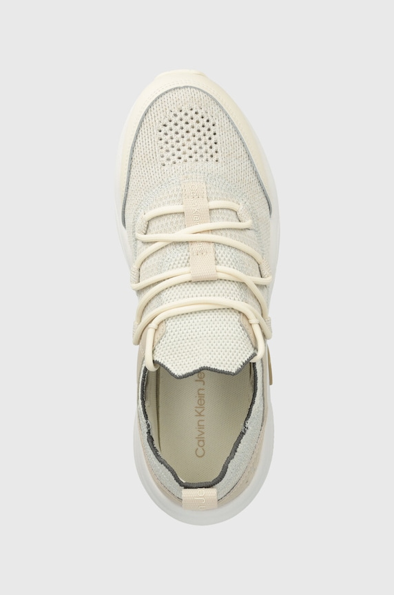 Calvin Klein Jeans sneakersy RETRO TENNIS LOW SOCK MIX UC beżowy YM0YM00928