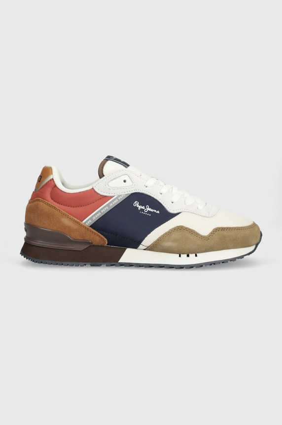 Sneakers boty Pepe Jeans PMS40011 semišová kůže hnědá PMS40011