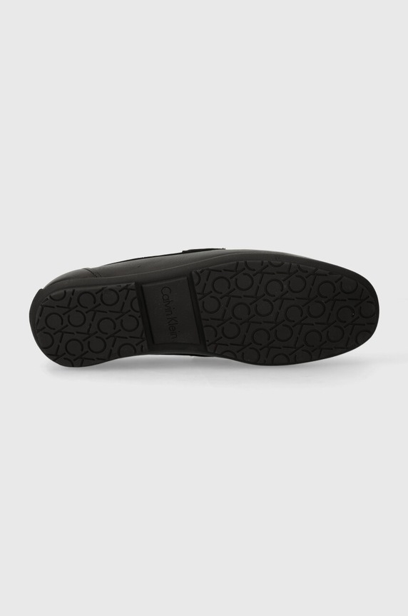 Kožené mokasíny Calvin Klein DRIVING SHOE METAL BAR HM0HM01473 čierna