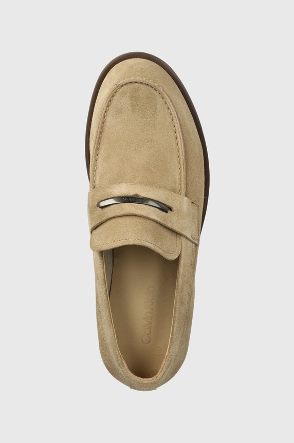 Semišové mokasíny Calvin Klein MOCCASIN SUEDE béžová HM0HM01469