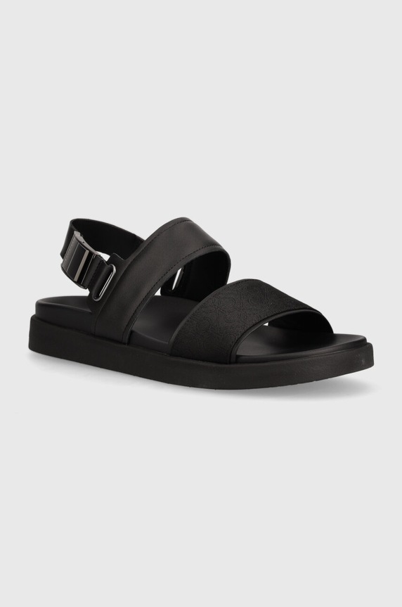 Calvin Klein sandały BACK STRAP SANDAL JAQ MONO IP tekstylny czarny HM0HM01421