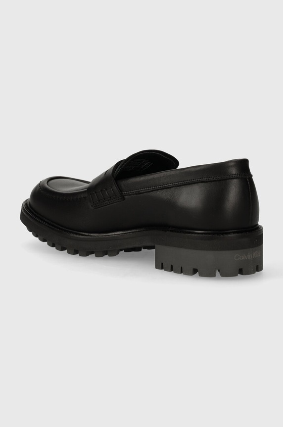 Obuv Kožené mokasíny Calvin Klein HM0HM01389 čierna