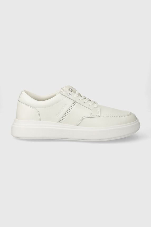 Δερμάτινα sneakers Calvin Klein LOW TOP LACE UP TAILOR Planet friendly λευκό HM0HM01379