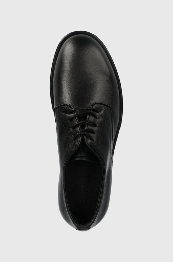 Δερμάτινα κλειστά παπούτσια Calvin Klein DERBY μαύρο HM0HM01246