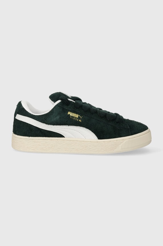 Puma sneakersy skórzane Suede XL Hairy skóra zamszowa zielony 397241