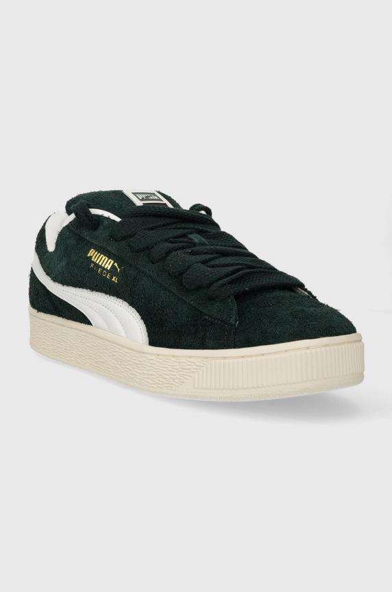 Puma sneakersy skórzane Suede XL Hairy 397241 zielony SS24