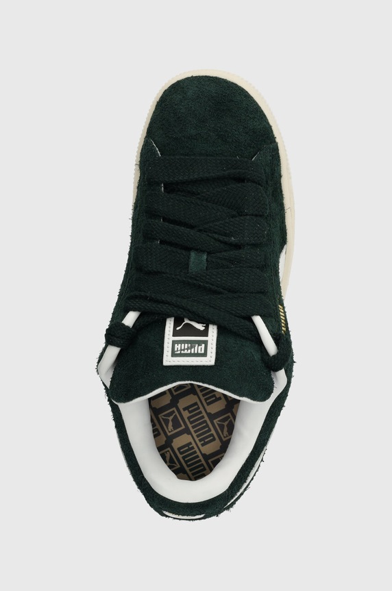 Puma sneakersy skórzane Suede XL Hairy zielony 397241