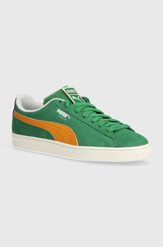 Puma velúr sportcipő Suede Patch alacsony zöld 395388
