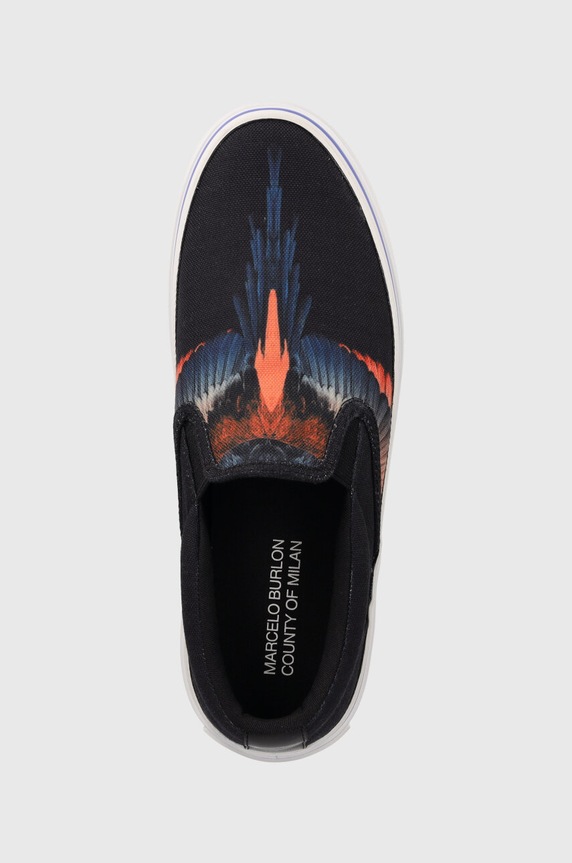 Кеди Marcelo Burlon Icon Wings Slip-On Vulcanized чорний CMIA079S24FAB0011026