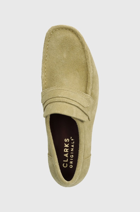 Mokasinke od brušene kože Clarks Originals Wallabee Loafer bež 26172504