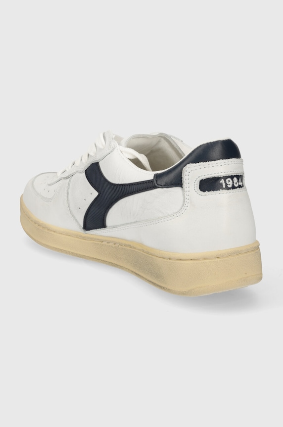 Shoes Diadora leather sneakers MI Basket Low Used 201.179043.C4656 white