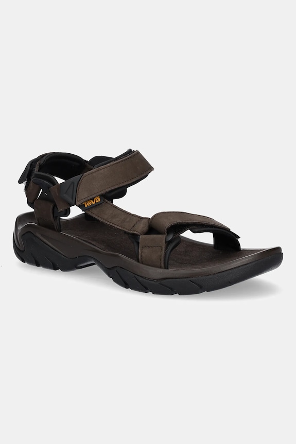 Teva sandały męskie nubukowe Terra Fi 5 Universal Leather syntetyczny brązowy 1099442