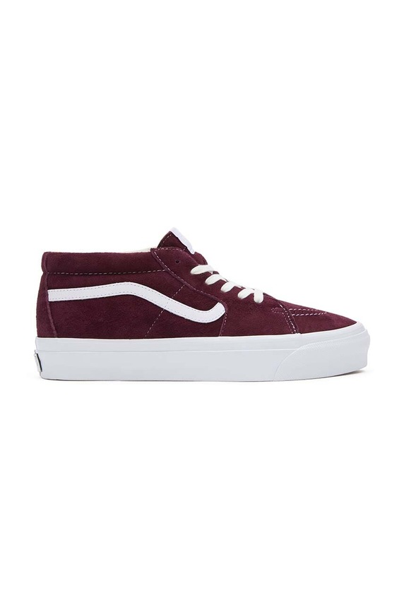 Vans sneakersy zamszowe Sk8-Mid Reissue 83 LX wysoka bordowy VN000CQQ4QU1