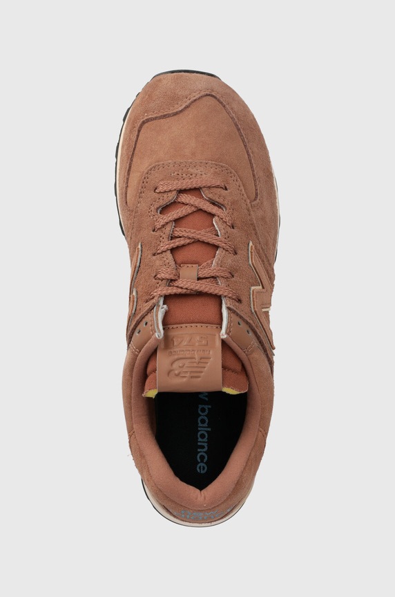 Σουέτ sneakers New Balance 574 καφέ U574LWG