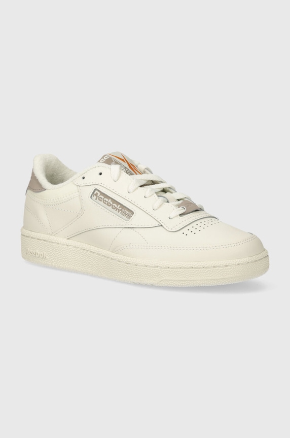 Usnjene superge Reebok Classic Club C 85 prevlečeno usnje bež 100074162
