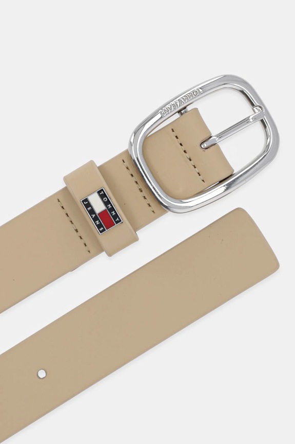 Tommy Jeans curea de damă din piele AW0AW15836 bej SS26