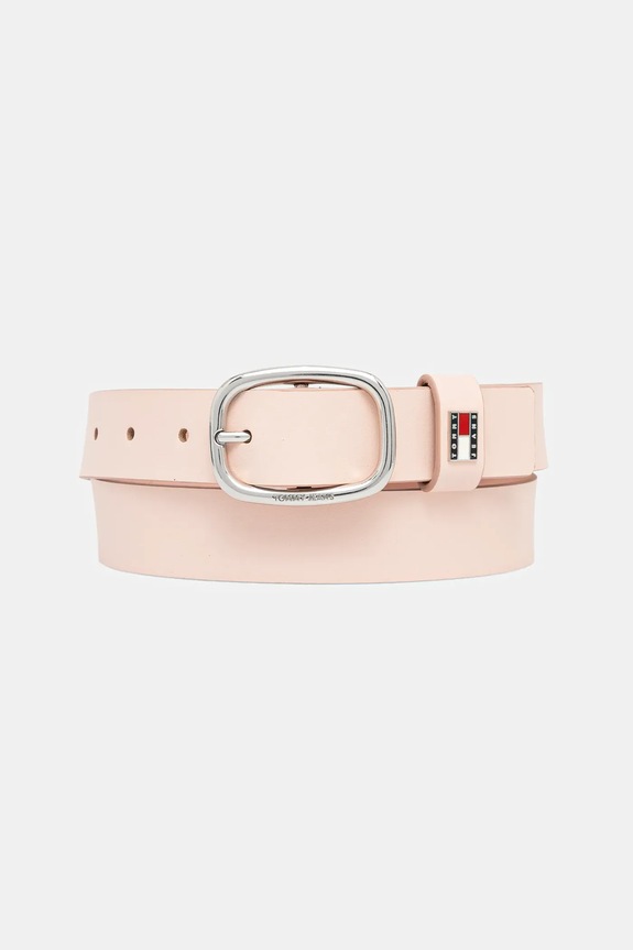 Tommy Jeans pasek damski skórzany różowy AW0AW15836
