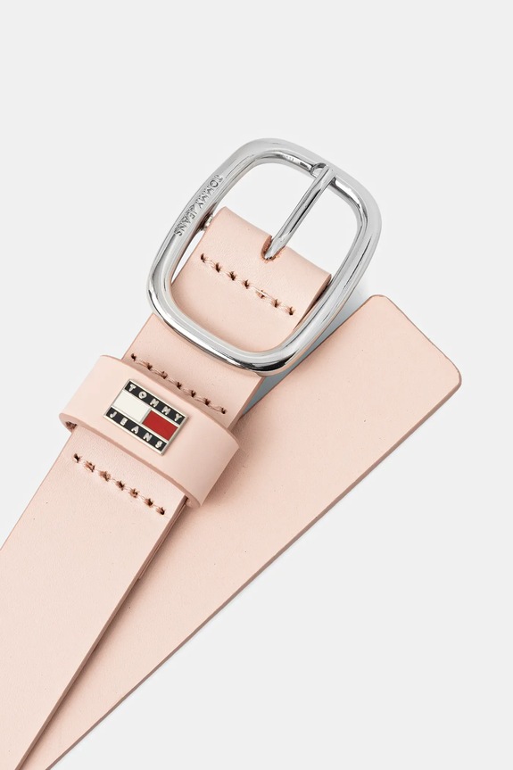 Tommy Jeans pasek damski skórzany AW0AW15836 różowy SS26