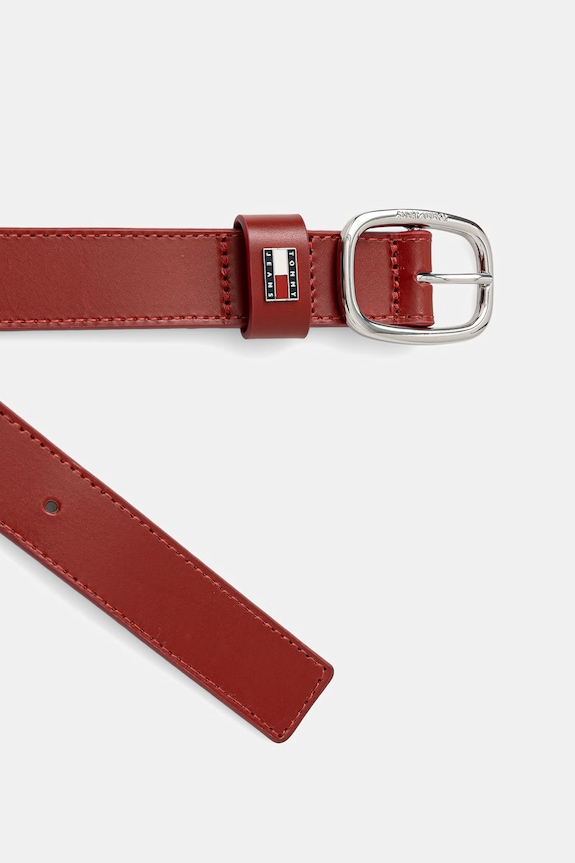 Tommy Jeans колан дамски от кожа AW0AW15836 червен SS26