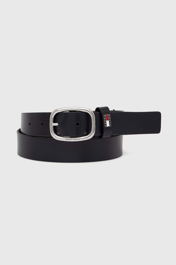 Tommy Jeans curea femei de piele bleumarin AW0AW15836