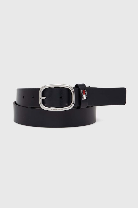 Tommy Jeans curea femei de piele bleumarin AW0AW15836