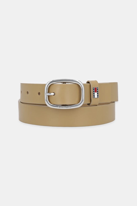 Tommy Jeans curea de femei din piele bej AW0AW15836