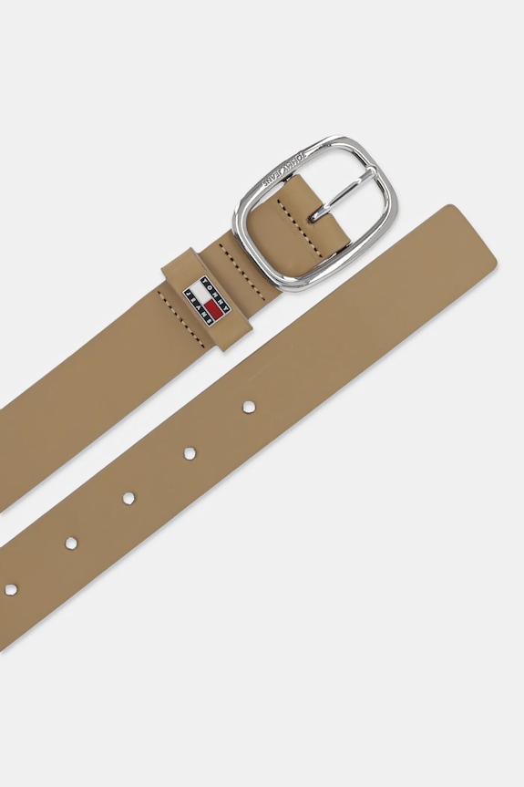 Tommy Jeans curea de femei din piele AW0AW15836 bej SS26