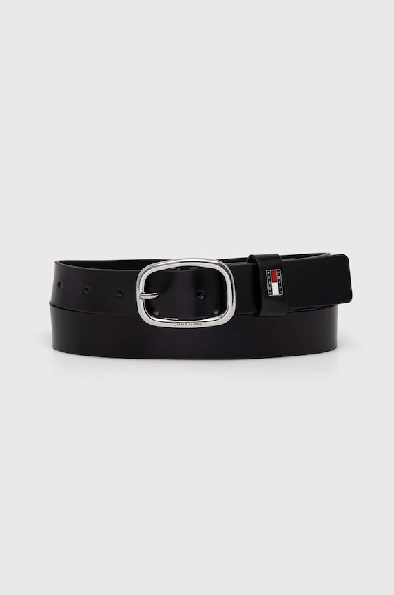 Tommy Jeans curea de damă din piele negru AW0AW15836