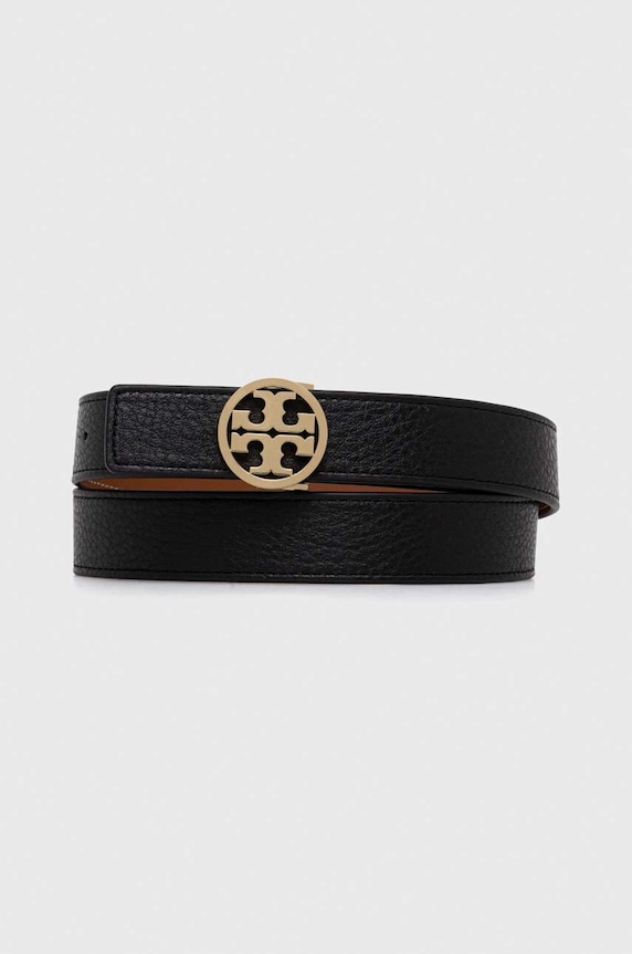 Αναστρέψιμη δερμάτινη ζώνη Tory Burch1" Miller Reversible μαύρο 138935.001