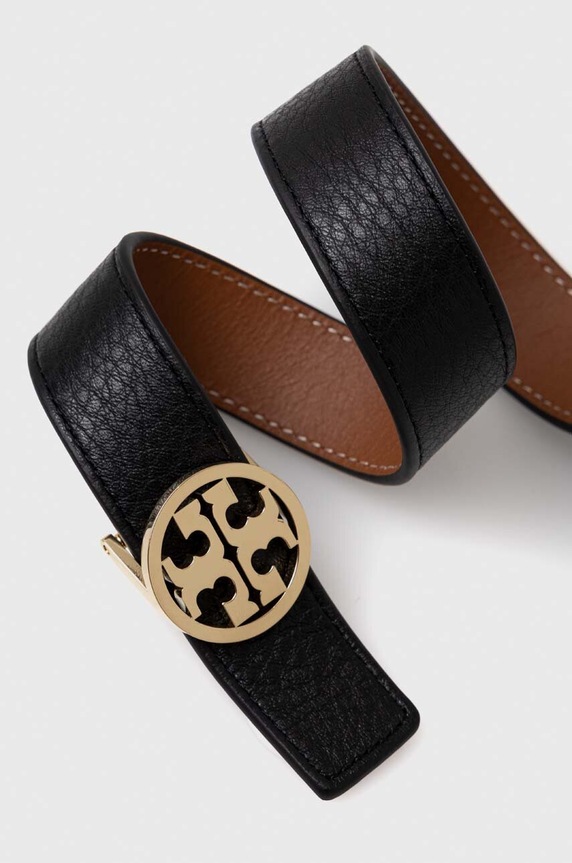 Αναστρέψιμη δερμάτινη ζώνη Tory Burch1" Miller Reversible 138935.001 μαύρο AW25