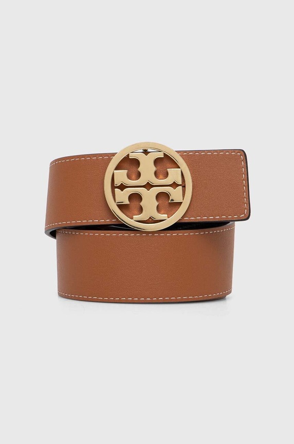 Αναστρέψιμη δερμάτινη ζώνη Tory Burch1.5" Miller Reversible 138936.001 μαύρο SS25