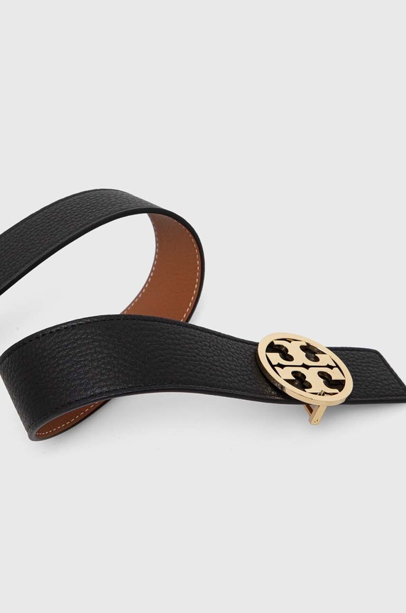 Αξεσουάρ Αναστρέψιμη δερμάτινη ζώνη Tory Burch1.5" Miller Reversible 138936.001 μαύρο