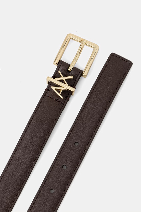 Armani Exchange pasek damski skórzany 941182.4R759 brązowy AA00