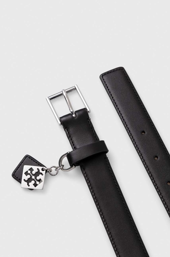 Δερμάτινη ζώνη Tory Burch1" Swing 155045.001 μαύρο SS24
