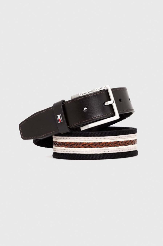 Tommy Hilfiger pasek tekstylny beżowy AM0AM12049
