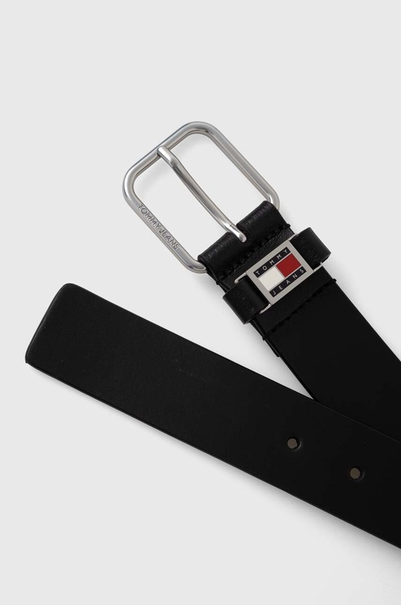 Tommy Jeans pasek skórzany AM0AM12045 czarny AW24