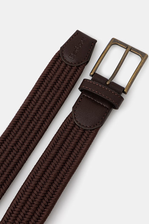 Barbour pasek parciany męski Nevis MAC0443 brązowy SS26