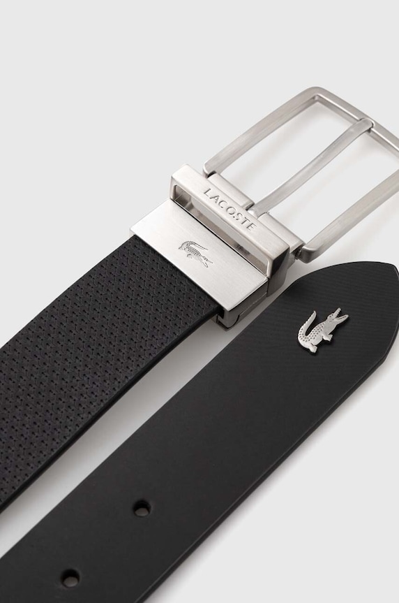 Dvostrani kožni remen Lacoste RC4085 crna SS26