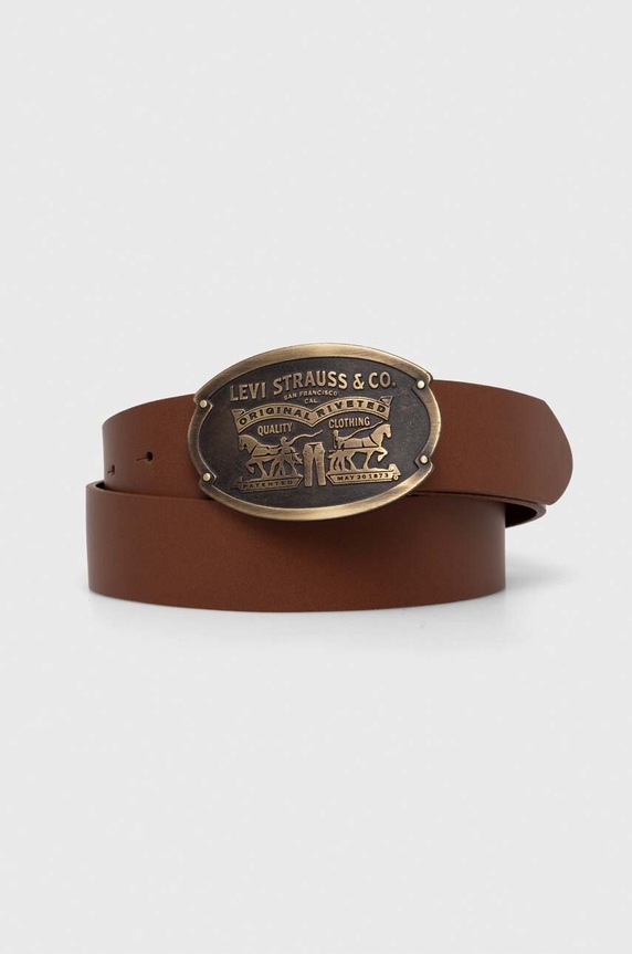 Levi's pasek skórzany brązowy D7860.0001