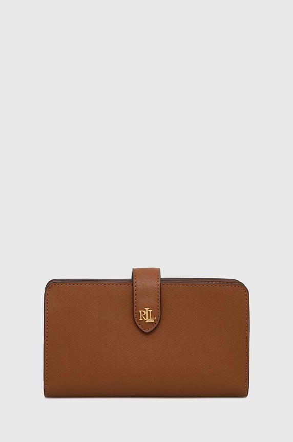 Πορτοφόλι Lauren Ralph Lauren λείο δέρμα καφέ 432916514