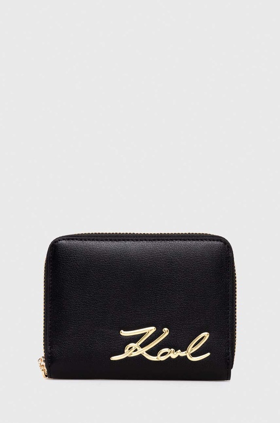 Портмоне Karl Lagerfeld гладка кожа черен 240W3202