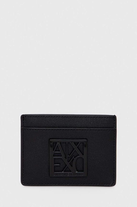 Armani Exchange etui na karty imitacja skóry licowej czarny 948573.0A874