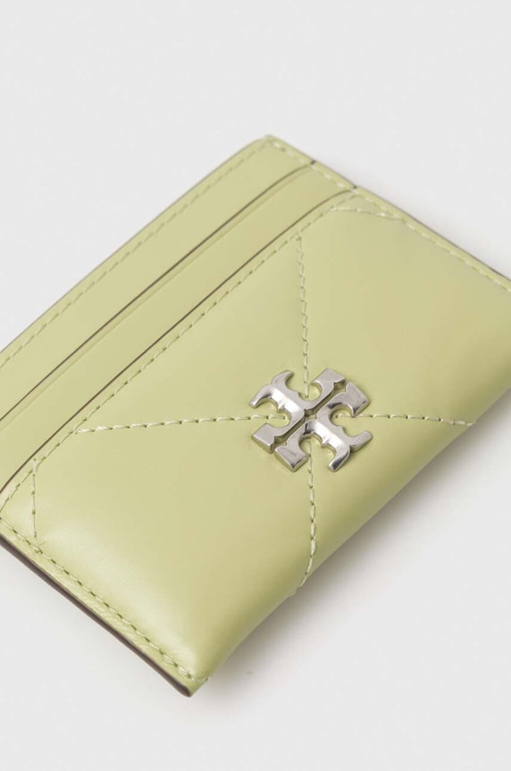 Tory Burch etui na karty skórzane Kira Diamond Quilt 154993.300 zielony SS24