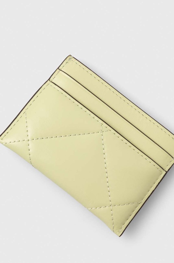 Akcesoria Tory Burch etui na karty skórzane Kira Diamond Quilt 154993.300 zielony