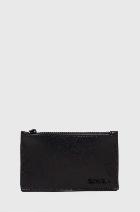 Calvin Klein portfel skórzany skóra licowa czarny K50K511267