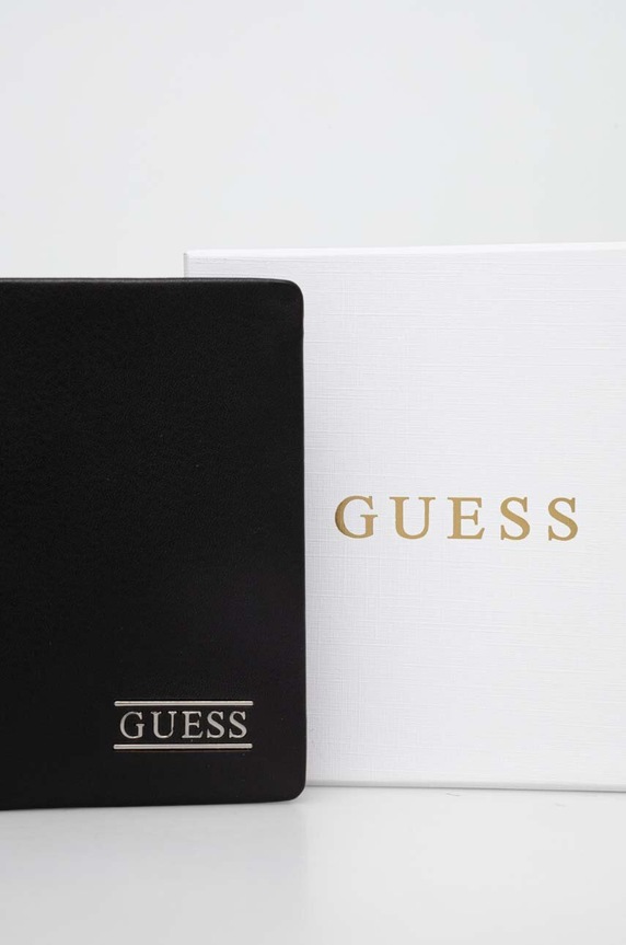 Шкіряний гаманець Guess SMNEBR.LEA22 чорний