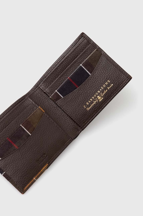 Αξεσουάρ Barbour πορτοφόλι RFID ανδρικό δερμάτινο MLG0063 καφέ