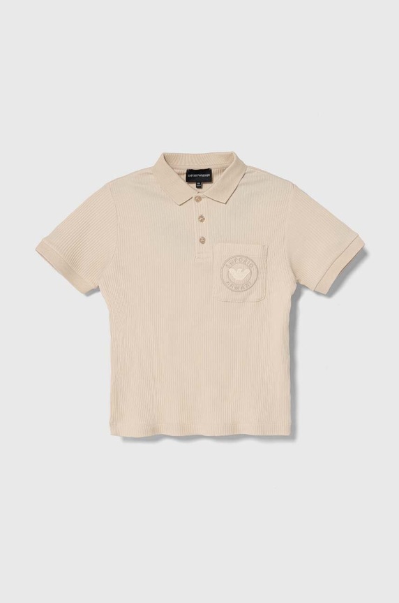 Polo tričko Emporio Armani s elastanem béžová 3D4FJ7.3J5SZ